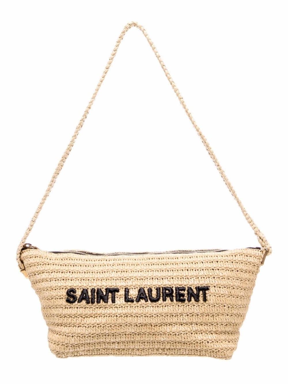 Saint Laurent Le Raffia Tuc Shoulder Bag